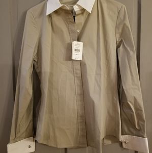 Banana Republic Factory Button Down Blouse French Cuff Women's Medium NWT